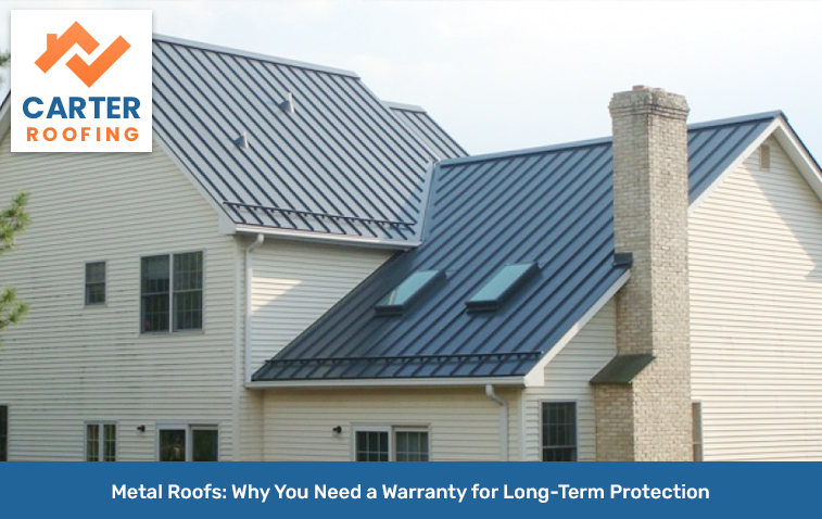 A completed metal roof with warranty protection